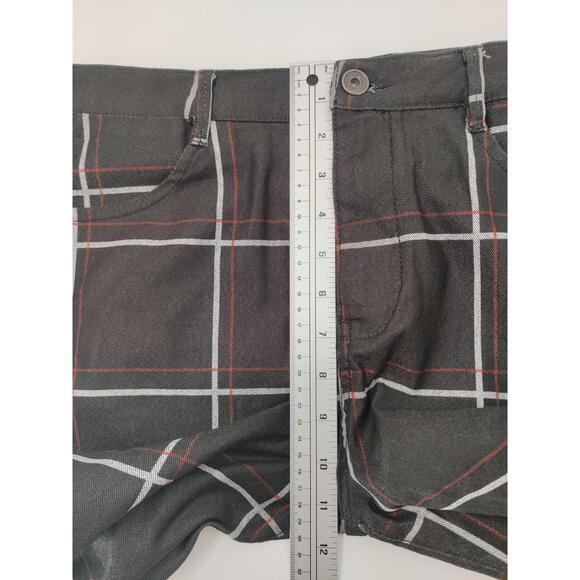 Zara Trousers Womens Size US 34 Black Red Plaid High Rise Slim‎ Fit Tailored - Picture 9 of 11